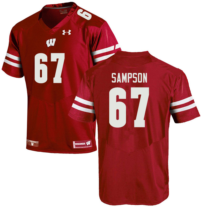 Men #67 Cormac Sampson Wisconsin Badgers College Football Jerseys Sale-Red